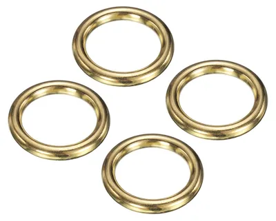 Messing-O-Ringe 4 Stück, 25x17,5 mm, nahtlos, Gold