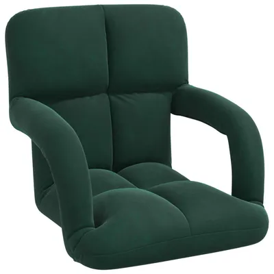 Image de vidaXL Fauteuil à pied réglable, velours vert foncé