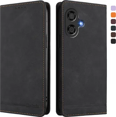 Immagine prodotto di Custodia per Coolpad 40i, custodia flip in Finto cuoio retrò con supporto e slot per carte di credito Nero