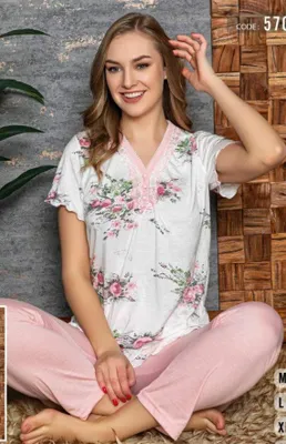 Produktbild von Damen Pyjama Schlafanzug Weiß XL Kurz Viskose S-90