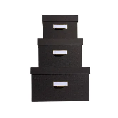 Produktbild von Exacompta Set mit 3 Boxen, Office by me - Schwarz - 79601E