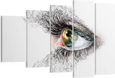 Produktbild von Bild auf Leinwand - Leinwandbild - Auge Menschliches Illustration Erwachsenen- - 150x100cm - Wand Bild - Wanddeko - Leinwanddruck - Bilder - Kunstdruck - Leinwand bilder - Wandkunst - EG150x100-3002