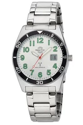 A close-up studio shot of a men's wristwatch.