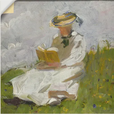 Produktbild von ARTland Wandbild, selbstklebend Lesende Frau im Grünen. 1906 Größe: 100x100 cm
