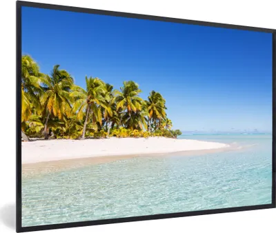 Produktbild von MuchoWow® MuchoWow® Gerahmtes Poster Meer - Insel - Palme 60x40 cm - Poster mit zchwarzem Bilderrahmen - Printing - Wanddeko Schlafzimmer