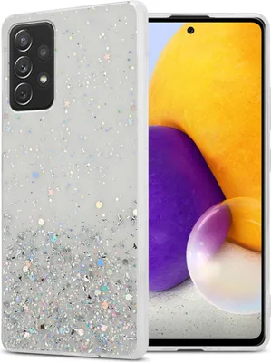 Image de Cadorabo Housse pour Samsung Galaxy A72 4G / 5G en transparent avec paillettes Housse de protection en silicone TPU flexible avec paillettes scintillantes Case Cover Etui Handy Hülle