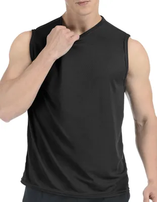 Produktbild von Sport Muskelshirt Tank Top Herren Unterhemd Achselshirts Rundhals Ausschnitt Basic Shirt Streetwear Schwarz L