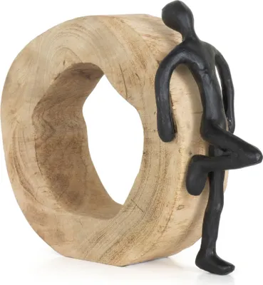 Immagine prodotto di Scultura Moritz I pausa I riposo I time out I 23,5 x 7 x 18,5 cm I decorazione in legno I scultura decorazione I moderna I soggiorno I in legno I scultura in legno