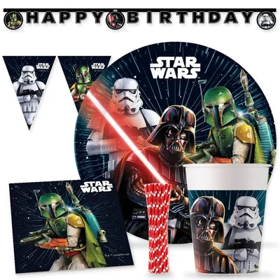 Produktbild von Star Wars Galaxy Partydeko Partyset zum Kindergeburtstag Geburtstag