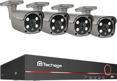 Image de Système de caméra de surveillance, Détection IA, Interphone, CAMERA 8CH 4PCS 5MP, 1T HDD intégré, CAMERA 8CH 4PCS 5MP, 1T HDD intégré