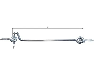 Produktbild von Alberts® Sturmhaken mit Öse blau verzinkt z.Einschrauben Länge 250 mm Haken ⌀7 mm