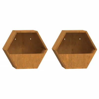 Produktbild von vidaXL Wand-Pflanzkübel 2 Stk. Rostig Cortenstahl 30x10x25 cm