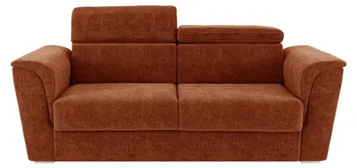 Produktbild von Schlafsofa mit Matratze 3-Sitzer - Strukturstoff - Terrakotta - Liegefläche 140 cm - Matratze 18 cm - RIZORA