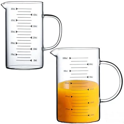 Messbecher Borosilikatglas 500ml+1000ml Transparent
