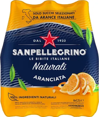 Immagine prodotto di San Pellegrino Aranciata bevanda italiana all'arancia, 1,25 litri, 12 pezzi