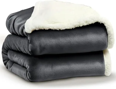 Produktbild von Kuscheldecke 150x200 cm - Warme Sherpa Wolldecke und Sofadecke