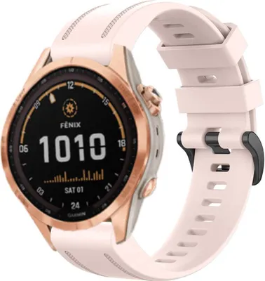Produktbild von Strap-it Garmin Fenix 7s Silikonarmband (Hellrosa)
