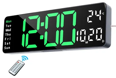 Digitale Wanduhr 33 cm LED-Display mit Fernbedienung, Timer, Countdown