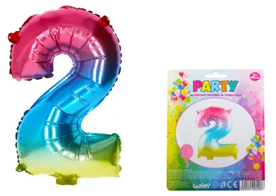Obrázok produktu pre Nafukovací balón - číslo 2 Rainbow