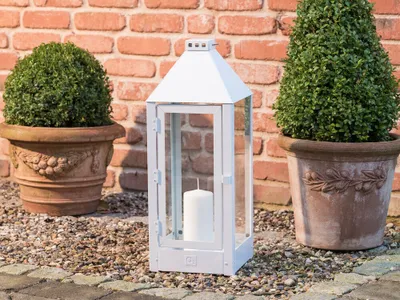 Produktbild von A2 Living Allwetter Laterne Maxi weiß wetterfeste Metall Outdoor pulverbeschicht