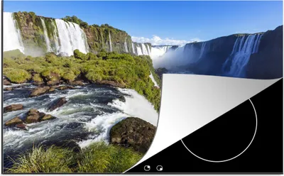 Produktbild von KitchenYeah© Herdabdeckplatte Iguaçu-Wasserfall in Brasilien , 81x52cm, Küche Deko, Glaskeramikkochfeld Herdabdeckung, Abdeckplatte fùr Kochfeld