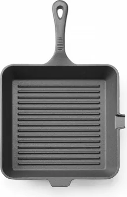 Produktbild von HENDI Gusseisen-Grillpfanne, Schwarz, 265x265x(H)50mm