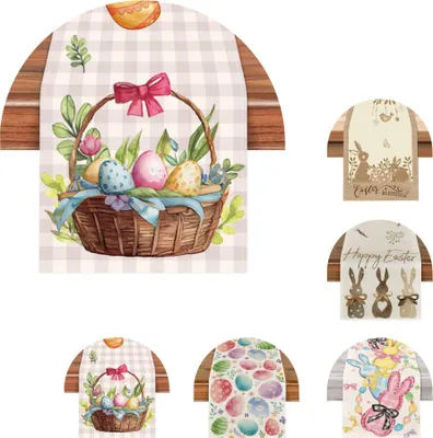 Produktbild von MEBLE ODNOWA, Ostertischläufer, Osterkörbchen, 33x275 cm, Zarter, Ostern, Osterfeiertage, Strapazierfähig, Maschinenwaschbar