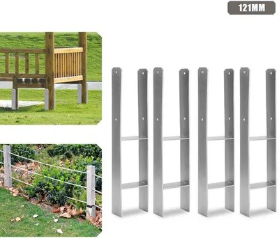 Zdjęcie produktu dla Podpórki ogrodowe w kształcie litery H do użytku na zewnątrz, 121 mm, 4 sztuki, solidne i trwałe, do pergoli i mebli ogrodowych.
