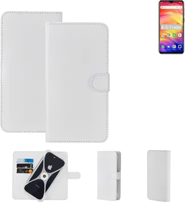 Produktbild von K-S-Trade Handy Hülle Schutz Hülle kompatibel mit Ulefone Note 7 Cover Case Bookstyle Bumper weiß 1x
