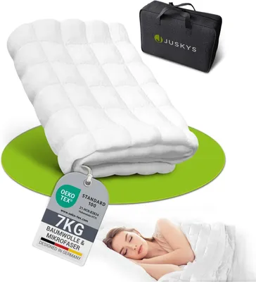 Produktbild von Gewichtsdecke 7 kg 135x200 – Therapiedecke gegen Stress, mit Glasperlen, Baumwolle und Mikrofaser für Erwachsene mit Schlafproblemen