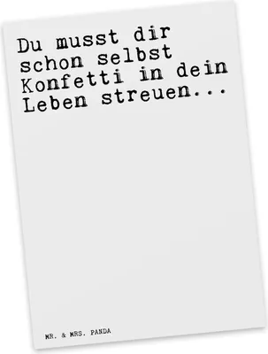 Produktbild von Mr. & Mrs. Panda Grußkarte Du musst dir schon... - Weiß - Geschenk, Spruch Sprüche Weisheiten Zitate Lustig Weisheit Worte, Neustart, Freundin, Motivation, Ansichtskarten