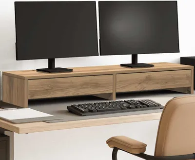 Obrázok produktu pre vidaXL Stojan na monitor so zásuvkami Artisan dub 100x27x15 cm