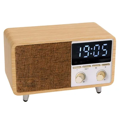Produktbild von Bluetooth-Lautsprecher mit Radiowecker – 2 Weckerfunktionen, dimmbares LED-Display, TF-Karte & AUX-Eingang