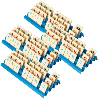 Zdjęcie produktu dla Zestaw 4 plastikowych stojaków do gry Rummikub
