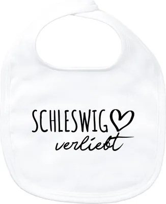 Produktbild von Huuraa Baby Lätzchen Schleswig verliebt White Klettverschluss  Baumwolle Latz Geschenkidee