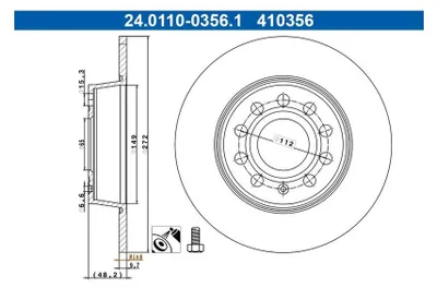 Zdjęcie produktu dla Tarcza Hamulcowa Vw Tył A3/Golf Vi Vii/Octavia/Caddy/Touran 10- 272Mm