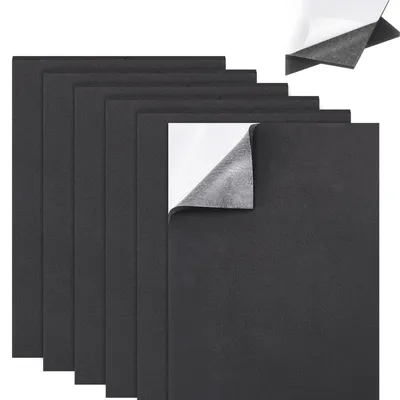 Schaumstoffplatten, 6 Stück, 210x300x3 mm, schwarz, selbstklebend