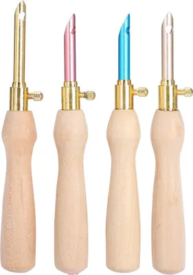 Produktbild von 4pcs tragbarer Punch -Nadel -Strick -Stickst Stift Holz Griff zum Nähen des Feltze -DIY -Handwerks Handwerk