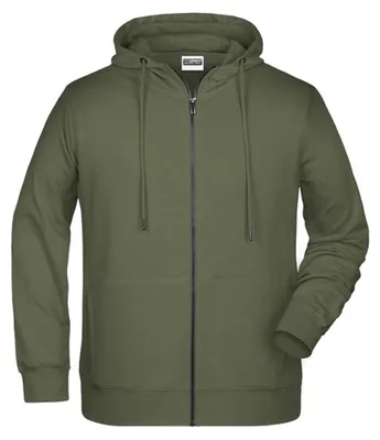 Immagine prodotto di James and Nicholson - Felpa con cappuccio e zip integrale da uomo LT5897 (XL) (verde oliva)