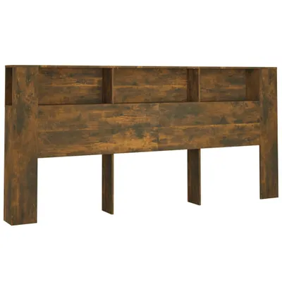 Produktbild von Kopfteil mit Ablagen Räuchereiche 220x18,5x104,5 cm