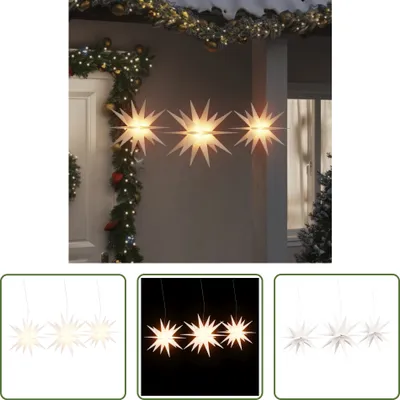 Immagine prodotto di The Living Store Stelle di Natale a LED 3 pz. Pieghevole Bianco