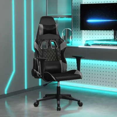 Produktbild von 2025 cloris Gaming-Stuhl Schwarz und Grau Kunstleder - Bürostühle Sale6751995 1parcel