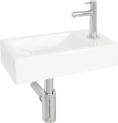 Obrázek produktu pro Umývátko Differnz - sanitární keramika bílá chrom 38 x 18 x 8 cm 38.004.18