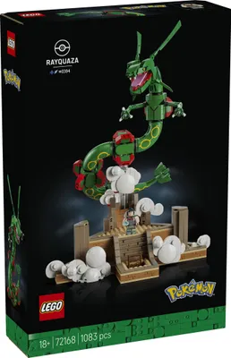 Productafbeelding van LEGO Pokémon Rayquaza - Modelbouwspeelgoed voor volwassenen met een drakenfiguur, een Amalia minifiguur en een Ultraball - Geschikt voor decoratie in de kamer of op een plank - Verzamelingsobject en cadeau voor gamers - 72168
