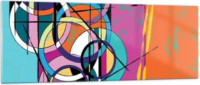 Produktbild von Bilder auf glas - Abstraktion modern - 140x50cm - Glasbilder - Wandbilder - Kunstdruck - zum Aufhängen bereit - Wanddekoration aus Glas - Glas Bilder - Wandbild auf Glas - Einteilig - GAB140x50-3601