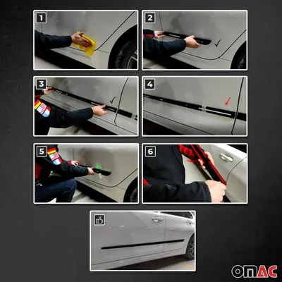 Image de Garniture baguette de porte latérale pour Skoda Karoq 2017-2025 Mat Noir 4Pcs