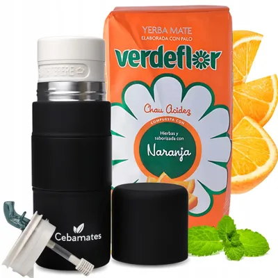 Imagen del producto de Kit Yerba Mate Yerbomos 3 en 1, 500 ml + Té Naranja Verdeflor, 500 g