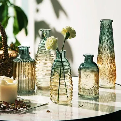Productafbeelding van Set van 5 glazen vazen voor decoratie