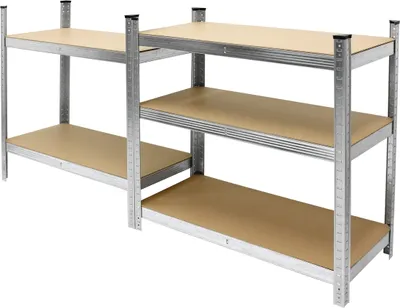 Obrázek produktu pro ECD Germany Dílenské regály pro vysoké zatížení, 180x90x40 cm, pozinkované, nosnost do 750 kg, 5 desek MDF