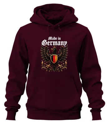 Produktbild von Germany Bundesadler Wappen Statement Sarkasmus Hoodie Kapuzenpullover, Burgundy, XXL
